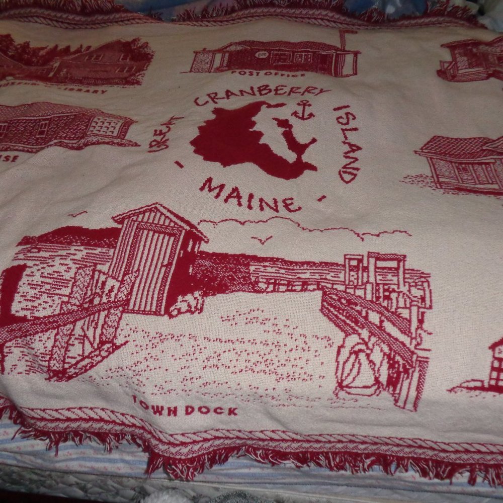 State of Maine Landmarks Bed Throw